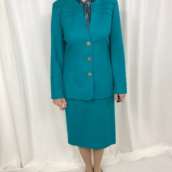 5-Piece Ensemble Jade Suit: pure wool and silk!! - Picture 4 of 10